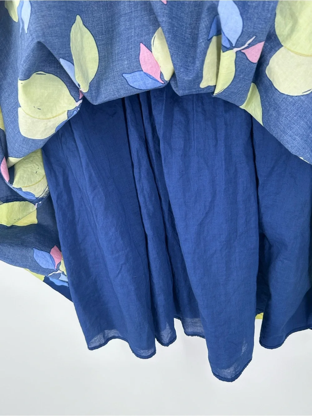 Kate Spade Lemon Zest Blaire Fit & Flare Dress Navy Blue Fruit Print Size 8